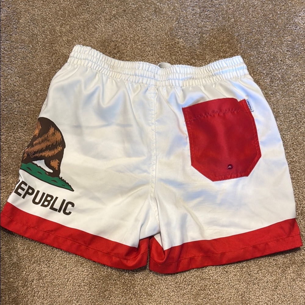 California Bear Men's Shorts - White and Red - Picture 3 of 3